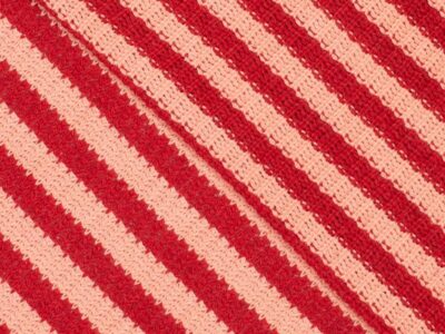 Knit Cotton/polyester Yarn Dyed stripes (red salmon) Hoda