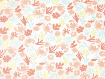 Voile Flowers Print Crabs & Coral